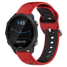 Per Garmin Forerunner 245 Cinturino in silicone bicolore traspirante da 20 mm (rosso + nero)