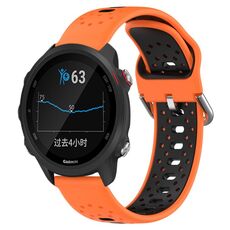 Per Garmin Forerunner 245 Music Cinturino in silicone bicolore traspirante da 20 mm (arancione + nero)