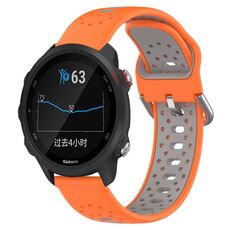 Per Garmin Forerunner 245 Music Cinturino in silicone bicolore traspirante da 20 mm (arancione + grigio)