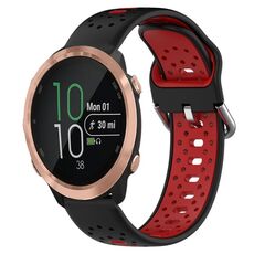 Per Garmin Forerunner 645 Cinturino in silicone bicolore traspirante da 20 mm (nero + rosso)