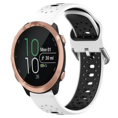 Per Garmin Forerunner 645 Music Cinturino in silicone bicolore traspirante da 20 mm (bianco + nero)