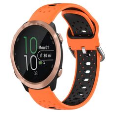 Per Garmin Forerunner 645 Music Cinturino in silicone bicolore traspirante da 20 mm (arancione + nero)