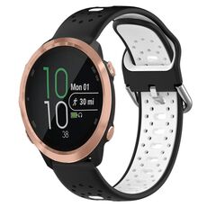 Per Garmin Forerunner 645 Music Cinturino in silicone bicolore traspirante da 20 mm (nero + bianco)