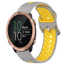 Per Garmin Forerunner 645 Music Cinturino in silicone bicolore traspirante da 20 mm (grigio + giallo)