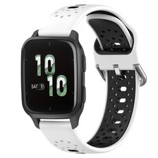 Per Garmin Forerunner Sq2 Cinturino in silicone bicolore traspirante da 20 mm (bianco + nero)