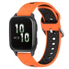 Per Garmin Forerunner Sq2 Cinturino in silicone bicolore traspirante da 20 mm (arancione + nero)