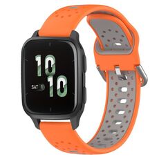 Per Garmin Forerunner Sq2 Cinturino in silicone bicolore traspirante da 20 mm (arancione + grigio)