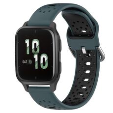 Per Garmin Forerunner Sq2 Cinturino in silicone bicolore traspirante da 20 mm (verde oliva + nero)