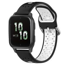 Per Garmin Forerunner Sq2 Cinturino in silicone bicolore traspirante da 20 mm (nero + bianco)