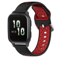 Per Garmin Forerunner Sq2 Cinturino in silicone bicolore traspirante da 20 mm (nero + rosso)
