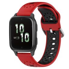 Per Garmin Forerunner Sq2 Cinturino in silicone bicolore traspirante da 20 mm (rosso + nero)
