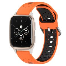 Per Garmin Forerunner Sq2 Music Cinturino in silicone bicolore traspirante da 20 mm (arancione + nero)
