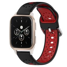 Per Garmin Forerunner Sq2 Music Cinturino in silicone bicolore traspirante da 20 mm (nero + rosso)