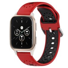 Per Garmin Forerunner Sq2 Music Cinturino in silicone bicolore traspirante da 20 mm (rosso + nero)
