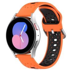 Per Huawei Watch GT3 42mm 20mm Cinturino in silicone bicolore traspirante (arancione + nero)