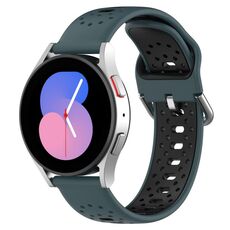 Per Huawei Watch GT3 42mm 20mm Cinturino in silicone bicolore traspirante (verde oliva + nero)