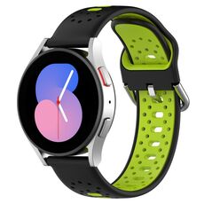 Per Honor Magic Watch2 42mm 20mm Cinturino in silicone bicolore traspirante (nero + verde lime)