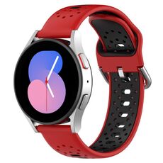 Per Honor Magic Watch2 42mm 20mm Cinturino in silicone bicolore traspirante (rosso + nero)