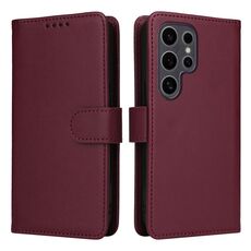 Per Samsung Galaxy S25 Ultra 5G BETOPNICE BN-005 2 in 1 Custodia staccabile in vera pelle (rosso vino)