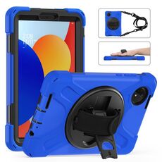 Per Xiaomi Redmi Pad SE 8.7 Custodia per tablet ibrida in silicone con supporto girevole per PC con tracolla (blu)