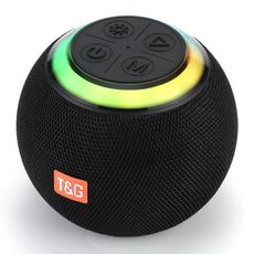 T&G TG683 Mini altoparlante portatile wireless Bluetooth per esterni con luce LED per atmosfera (nero)