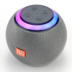 T&G TG683 Mini altoparlante portatile wireless Bluetooth per esterni con luce LED per atmosfera (grigio)