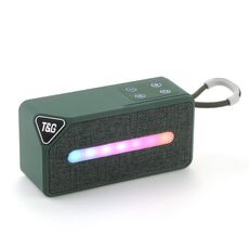 T&G TG685 Mini altoparlante portatile wireless Bluetooth per esterni con luce LED per atmosfera (verde)
