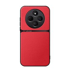 Per Redmi 14C 4G Custodia per telefono antiurto magnetica in pelle Litchi a copertura totale (rossa)