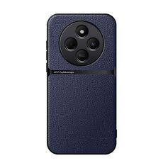Per Redmi 14C 4G Custodia per telefono antiurto magnetica in pelle Litchi a copertura totale (blu navy)