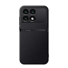 Per Redmi K70E Custodia per telefono antiurto magnetica in pelle Litchi con copertura completa (nera)