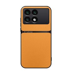 Per Redmi K70E Custodia per telefono antiurto magnetica in pelle Litchi con copertura completa (giallo)