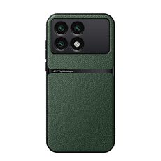 Per Redmi K70E Custodia per telefono antiurto magnetica in pelle Litchi con copertura completa (verde)