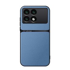 Per Redmi K70E Custodia per telefono antiurto magnetica in pelle Litchi con copertura completa (blu)