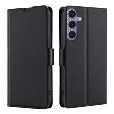 Per Samsung Galaxy S25+ 5G Custodia per telefono in pelle con fibbia laterale ultrasottile e flip orizzontale (nero)