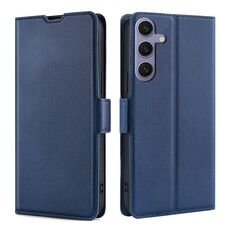 Per Samsung Galaxy S25+ 5G Custodia per telefono in pelle con fibbia laterale ultrasottile e flip orizzontale (blu)