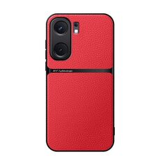 Per vivo iQOO Neo9 Custodia per telefono antiurto magnetica in pelle Litchi a copertura totale (rossa)