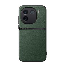 Per vivo iQOO 12 Custodia per telefono antiurto magnetica in pelle Litchi con copertura completa (verde)