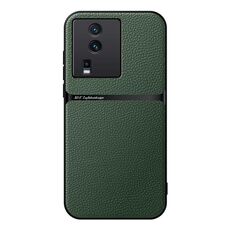 Per vivo iQOO Neo7 / iQOO Neo7 SE Custodia per telefono antiurto magnetica in pelle Litchi a copertura totale (verde)