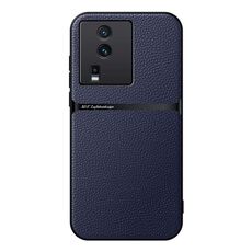 Per vivo iQOO Neo7 / iQOO Neo7 SE Custodia per telefono antiurto magnetica in pelle Litchi a copertura totale (blu navy)