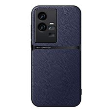 Per vivo iQOO 11 Pro Custodia per telefono antiurto magnetica in pelle Litchi con copertura completa (blu navy)