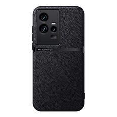 Per vivo iQOO 11 Custodia per telefono antiurto magnetica in pelle Litchi con copertura completa (nera)