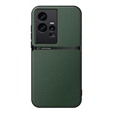 Per vivo iQOO 11 Custodia per telefono antiurto magnetica in pelle Litchi con copertura completa (verde)