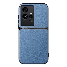 Per vivo iQOO 11 Custodia per telefono antiurto magnetica in pelle Litchi con copertura completa (blu)