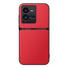 Per vivo iQOO 10 Pro Custodia per telefono antiurto magnetica in pelle Litchi con copertura completa (rosso)