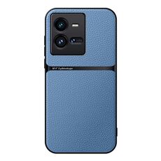 Per vivo iQOO 10 Pro Custodia per telefono antiurto magnetica in pelle Litchi a copertura totale (blu)