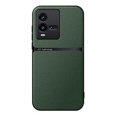 Per vivo iQOO 10 Custodia per telefono antiurto magnetica in pelle Litchi con copertura completa (verde)