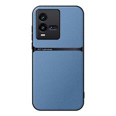 Per vivo iQOO 10 Custodia per telefono antiurto magnetica in pelle Litchi con copertura completa (blu)