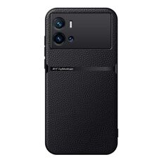 Per vivo iQOO 9 Pro Custodia per telefono antiurto magnetica in pelle Litchi a copertura totale (nera)