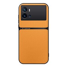 Per vivo iQOO 9 Pro Custodia per telefono antiurto magnetica in pelle Litchi a copertura totale (giallo)