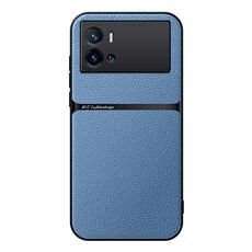 Per vivo iQOO 9 Custodia per telefono antiurto magnetica in pelle Litchi con copertura completa (blu)